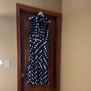 Donna Karan Black and White Maxi Dress